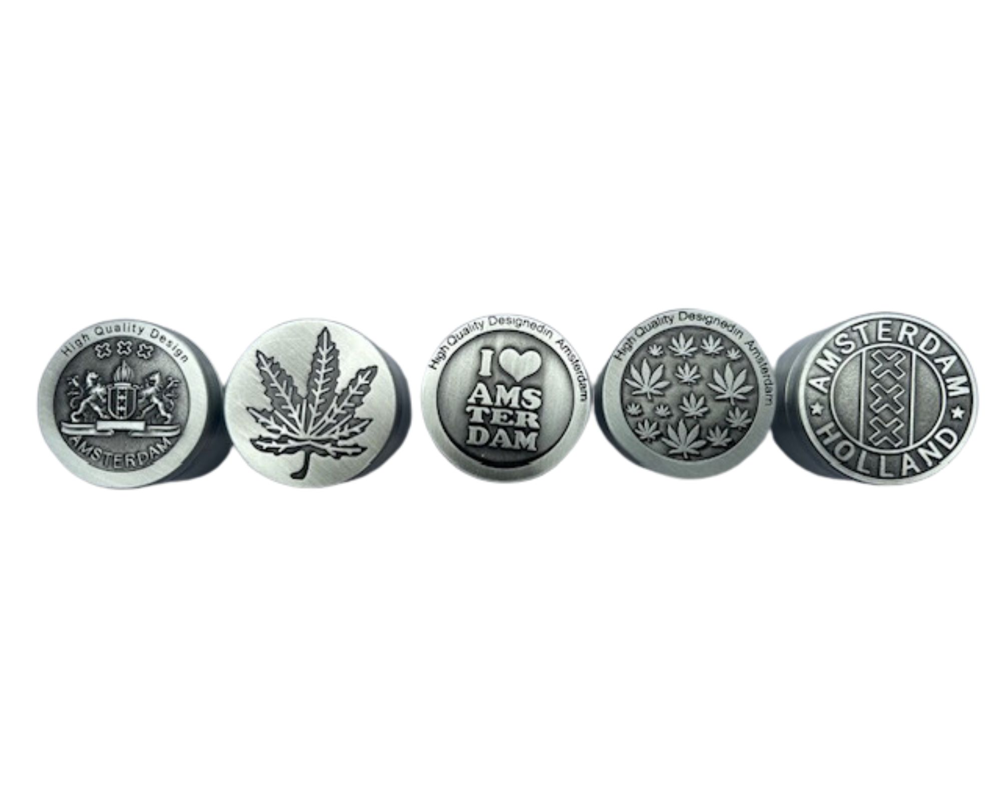 Cool 42 Metal Grinder Silver Amsterdam Leaf Mix 40/4 (12pcs) - Afbeelding 2