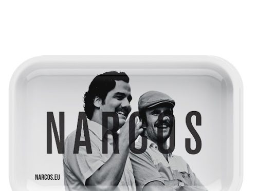 Narcos Rolling Tray White 4998 (18 x 14)