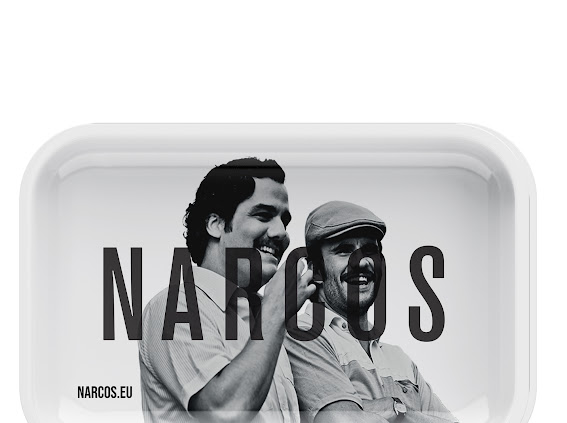 Narcos Rolling Tray White 4998 (18 x 14)
