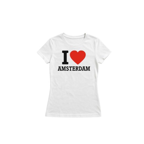 T Shirt I Love Amsterdam White M ( Ladies)