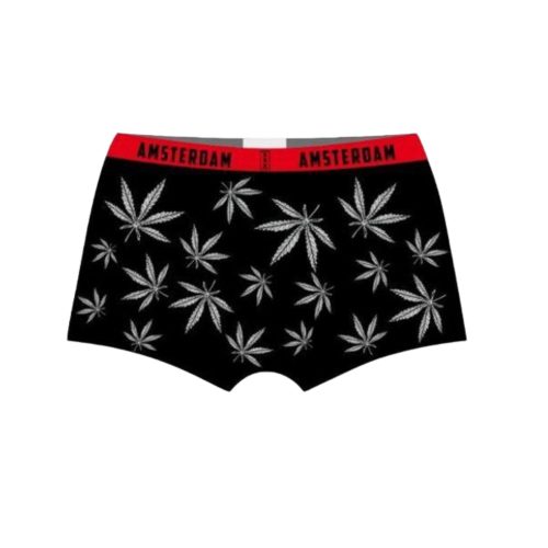 Boxershort Zwart Leaf Zilver XL